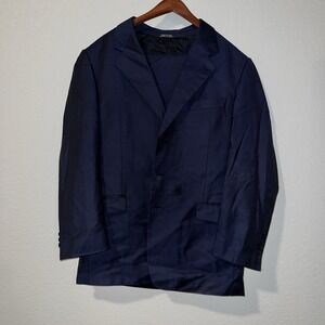 Baroni Cessilstrona Silk And Wool Suit Blue Italian Men's Measurements In Pics